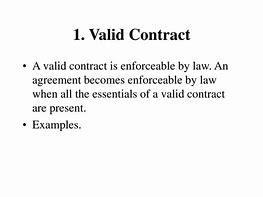 An infographic stating the definition of a valid Contract. 